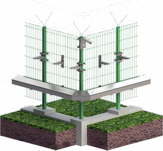 Система крепления по сетчатому забору КСП